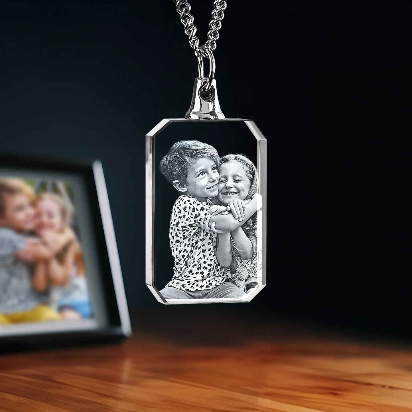 3D Laser Gifts® Photo Crystal Necklace
