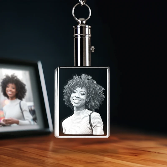 3D Laser Gifts® Photo Crystal Keychain Rectangle