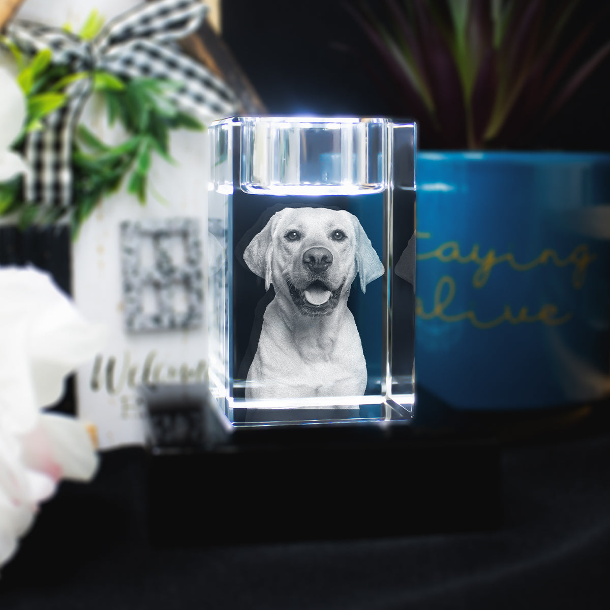 3D Laser Gifts® Crystal Candle Holder