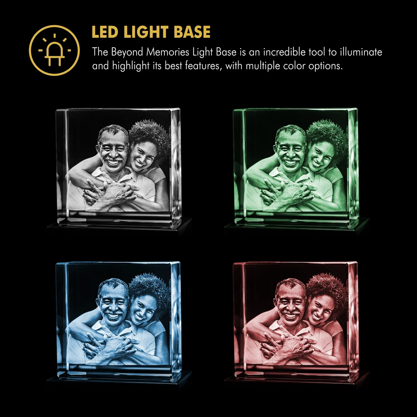 3D Laser Gifts® Photo Crystal Square Memorial