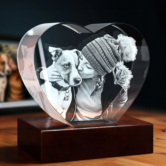 3D Laser Gifts® Photo Crystal Heart