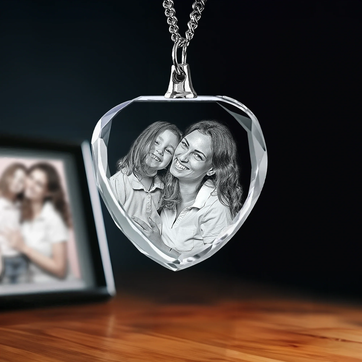 3D Laser Gifts® Photo Crystal Necklace