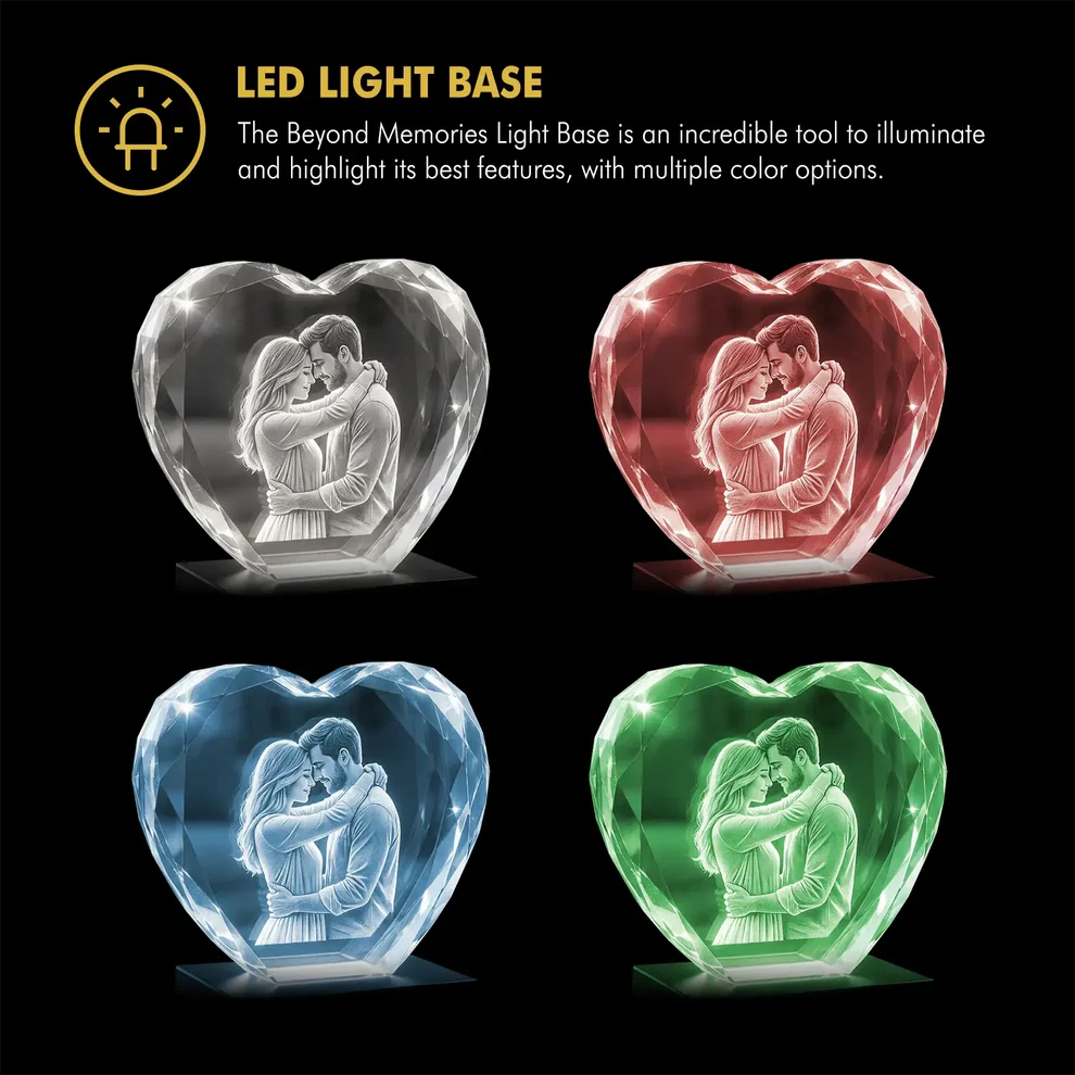 3D Laser Gifts® Multifacet Photo Crystal Heart