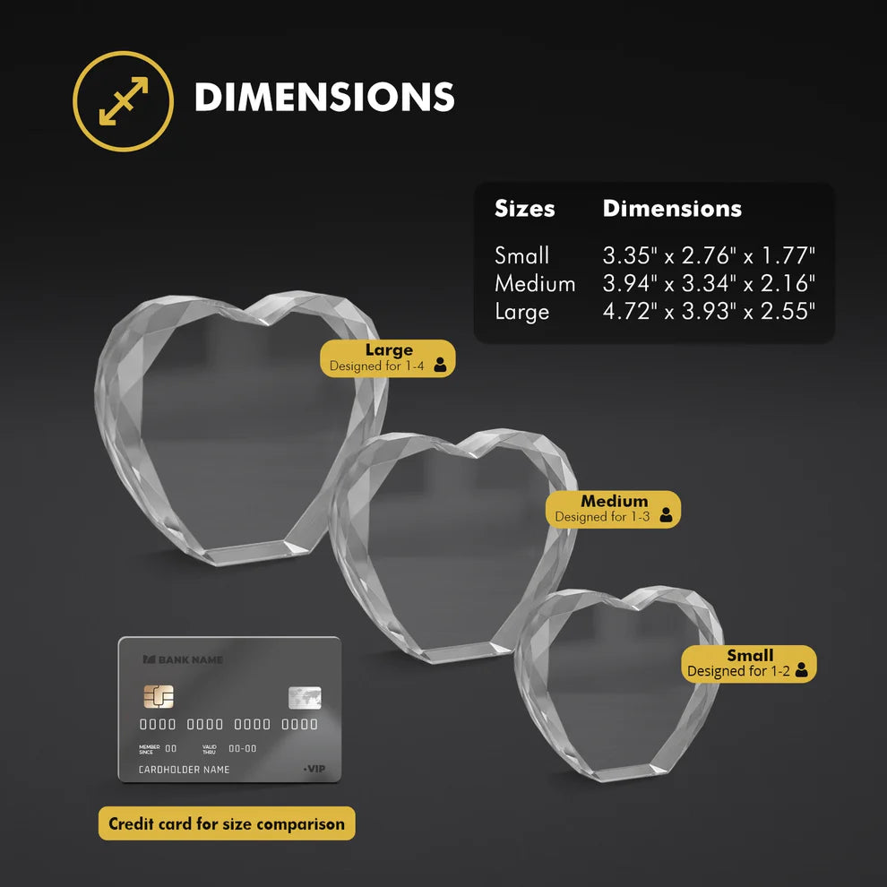3D Laser Gifts® Multifacet Photo Crystal Heart