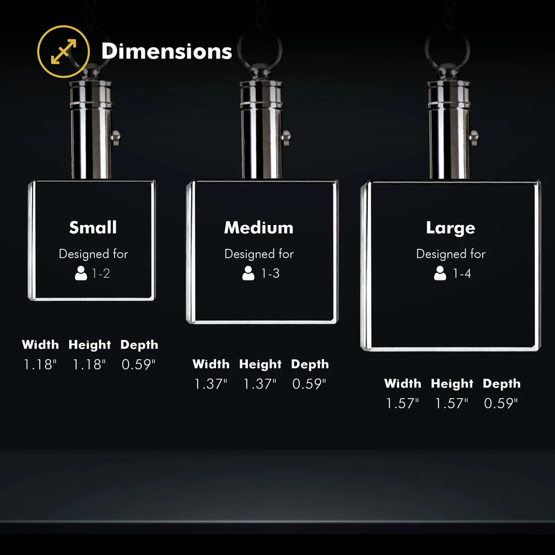 3D Laser Gifts® Photo Crystal Keychain Square