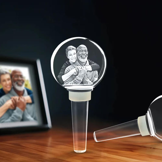 3D Laser Gifts® Crystal Bottle Stopper Circle