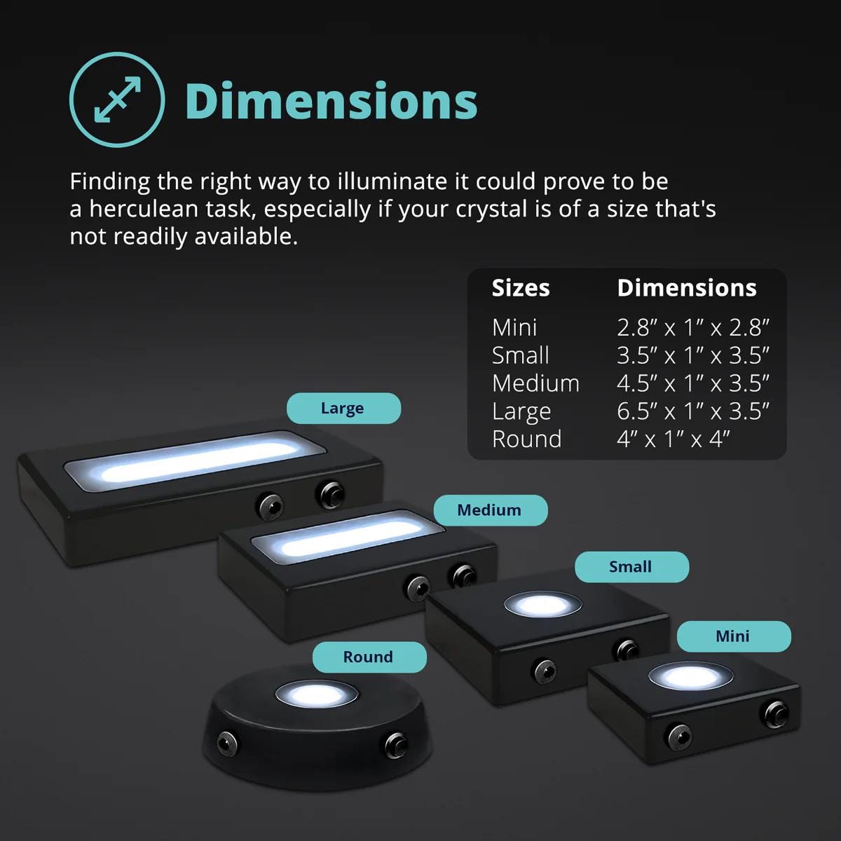 3D Laser Gifts® Essentials Round LED Light Base