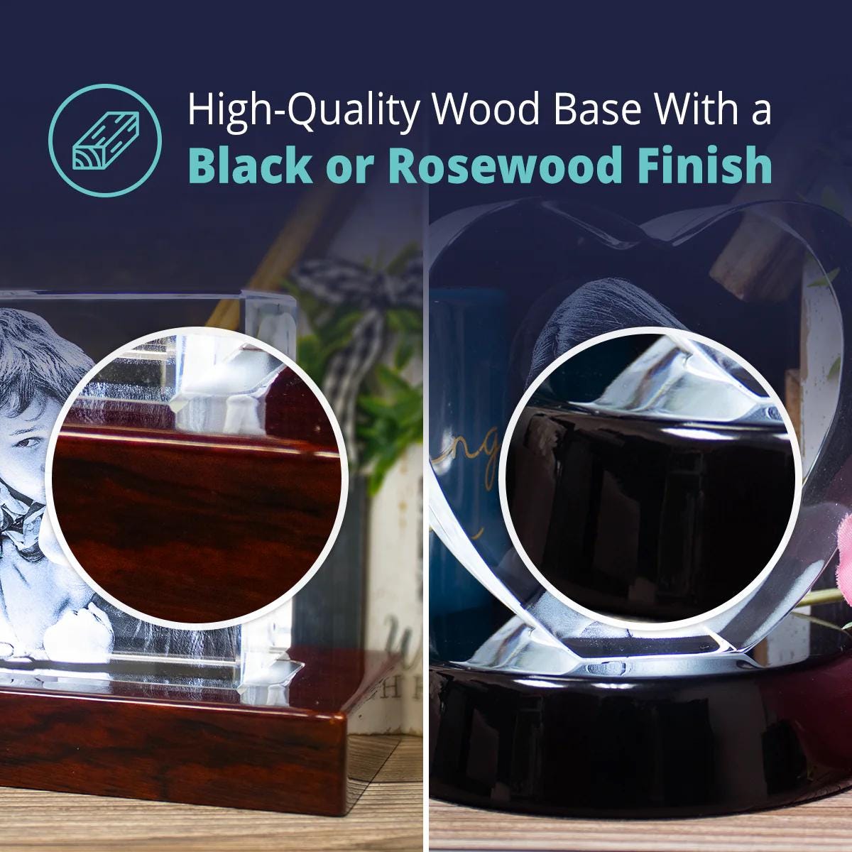 3D Laser Gifts® Essentials Round LED Light Base