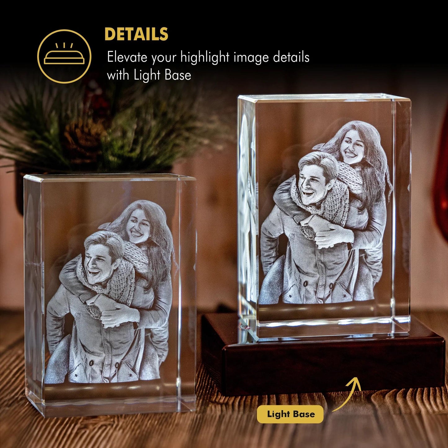 3D Laser Gifts® Photo Crystal Rectangle Memorial
