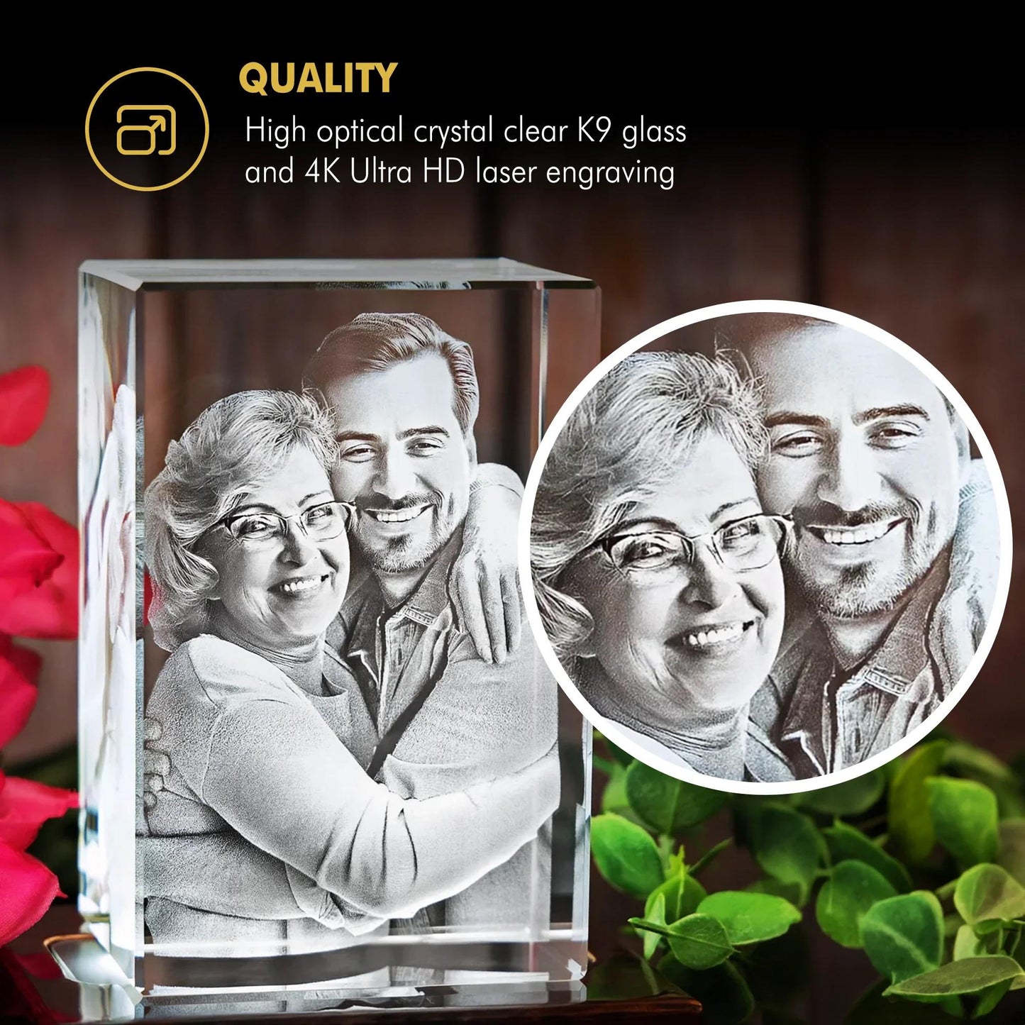 3D Laser Gifts® Jewel Photo Crystal Rectangle