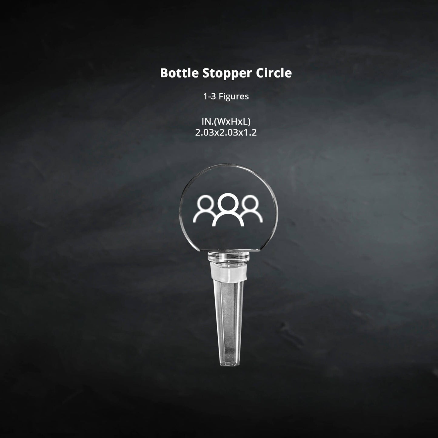 3D Laser Gifts® Crystal Bottle Stopper Circle